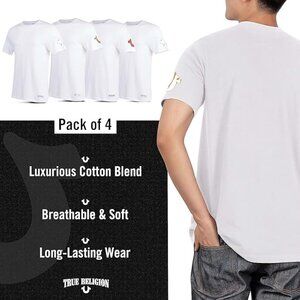 True Religion Men's 4 Pack V-Neck Tees